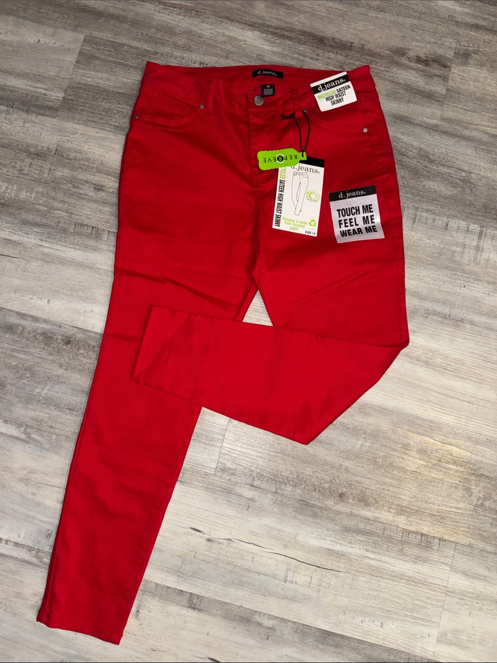 d. jeans Men’s Bright Red Skinny Stretch Jeans